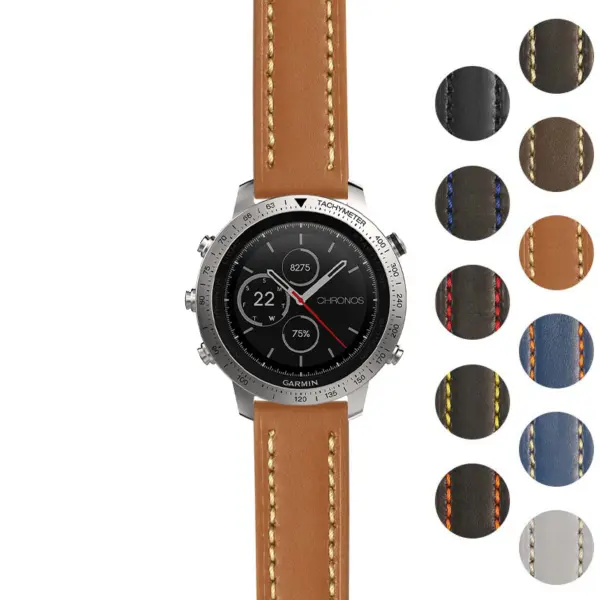 g.fch.st23 Gallery Tan & White StrapsCo Heavy Duty Mens Leather Watch Band Strap 20mm