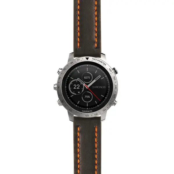 g.fch.st23 Main Black & Orange StrapsCo Heavy Duty Mens Leather Watch Band Strap 20mm