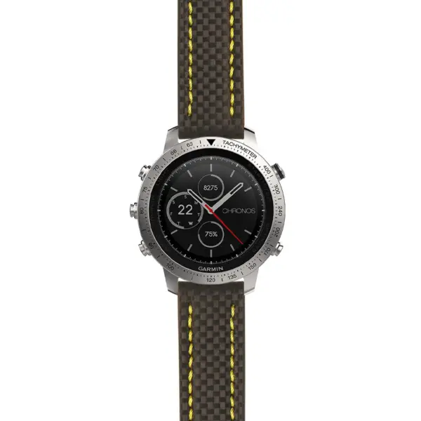 g.fch.st25 Main Black & Yellow StrapsCo Heavy Duty Carbon Fiber Watch Strap 20mm