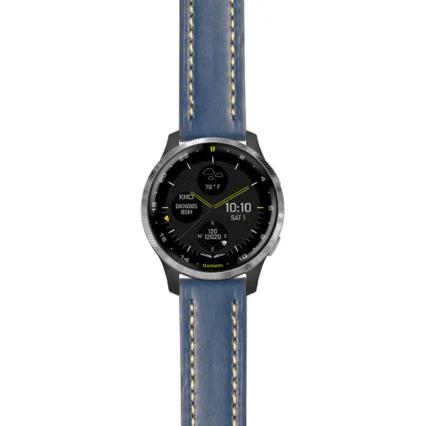 g.d2a.st23 Main Blue & White StrapsCo Heavy Duty Mens Leather Watch Band Strap 20mm