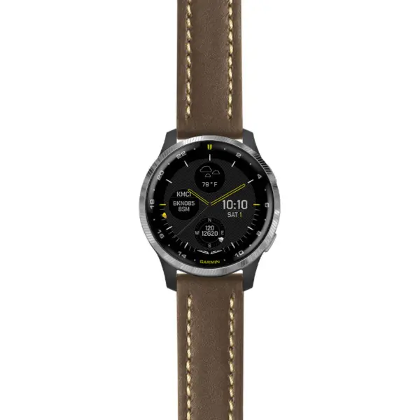 g.d2a.st23 Main Brown & White StrapsCo Heavy Duty Mens Leather Watch Band Strap 20mm