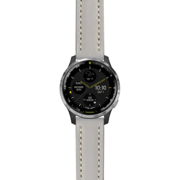 g.d2a.st23 Main Grey & White StrapsCo Heavy Duty Mens Leather Watch Band Strap 20mm