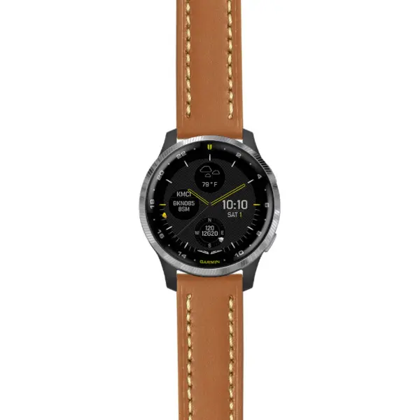 g.d2a.st23 Main Tan & White StrapsCo Heavy Duty Mens Leather Watch Band Strap 20mm