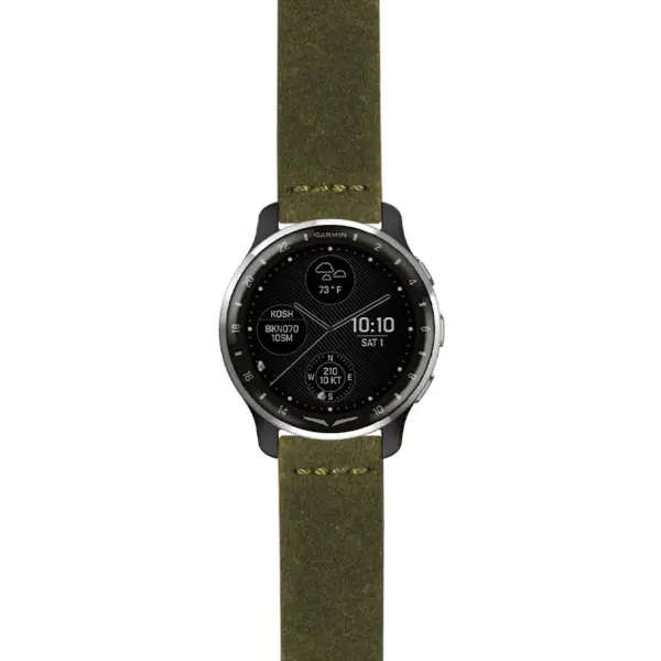 g.dax10.st29 Main Green StrapsCo Heavy Duty Suede Watch Strap 20mm