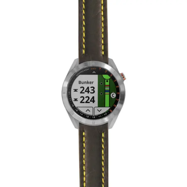 g.aS40.st23 Main Black & Yellow StrapsCo Heavy Duty Mens Leather Watch Band Strap 20mm
