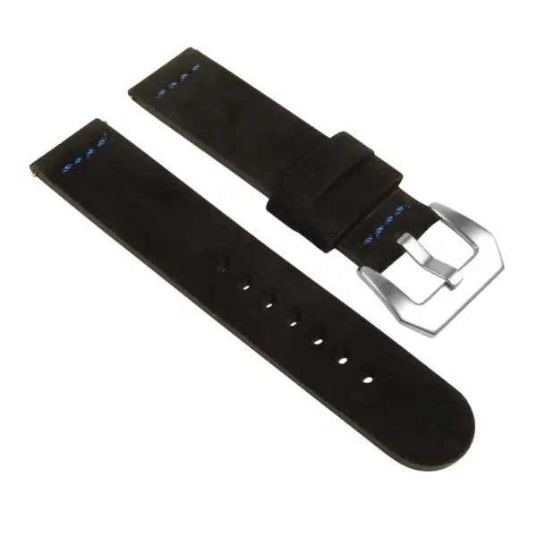 St29.1.5 Angle Black & Blue Heavy Duty Suede Watch Strap