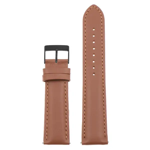 st18.3.3.mb Up Tan Black Buckle Padded Smooth Leather Watch Band Strap