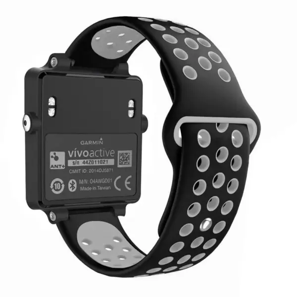 g.r69.1.7 Main Black Grey StrapsCo Silicone Strap for Garmin Vivoactive Acetate