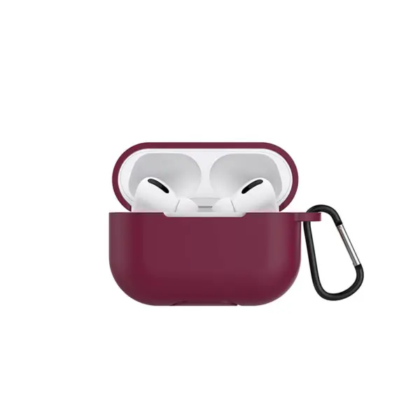 a.ap3 .6a Front Sangria StrapsCo Silicone Rubber Case Cover for Apple AirPods