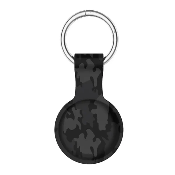 a.at9 .1 Back Black Camo StrapsCo Silicone Rubber Pattern Keyring Holder for Apple AirTag
