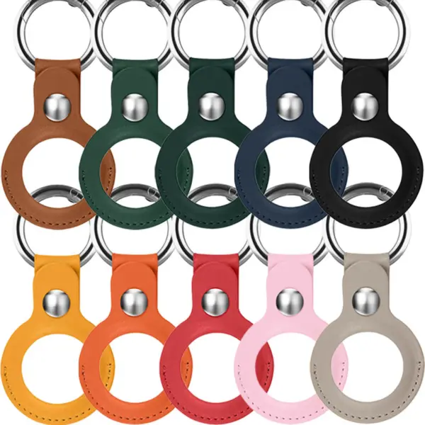 a.at11 All Color StrapsCo Leather Keyring Apple AirTag Holder Protective Case