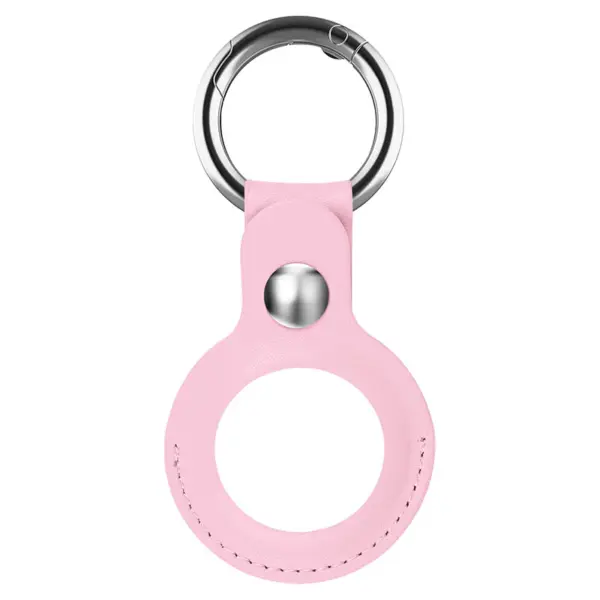 a.at11.13 Main Pink StrapsCo Leather Keyring Apple AirTag Holder Protective Case