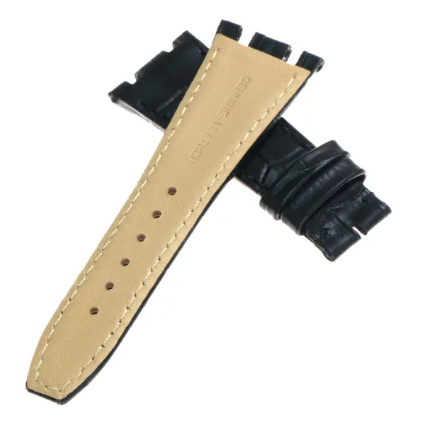 ap.l4.1.1 DASSARI Croc Embosed Leather Strap for Audemars Piguet in Black 3