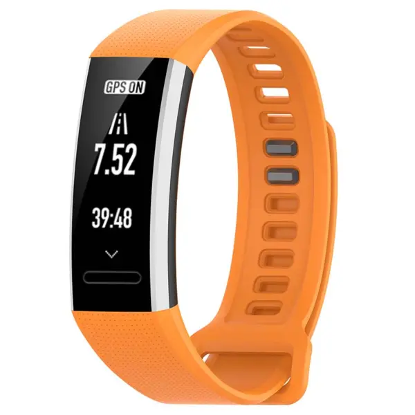 h.r5.12 Main Orange StrapsCo Silicone Rubber Watch Band Strap for Huawei Band 2