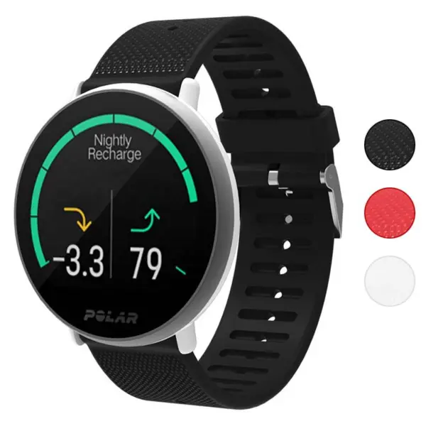 P.r6.1 Gallery Black StrapsCo Silicone Rubber Watch Band Strap For Polar Ignite