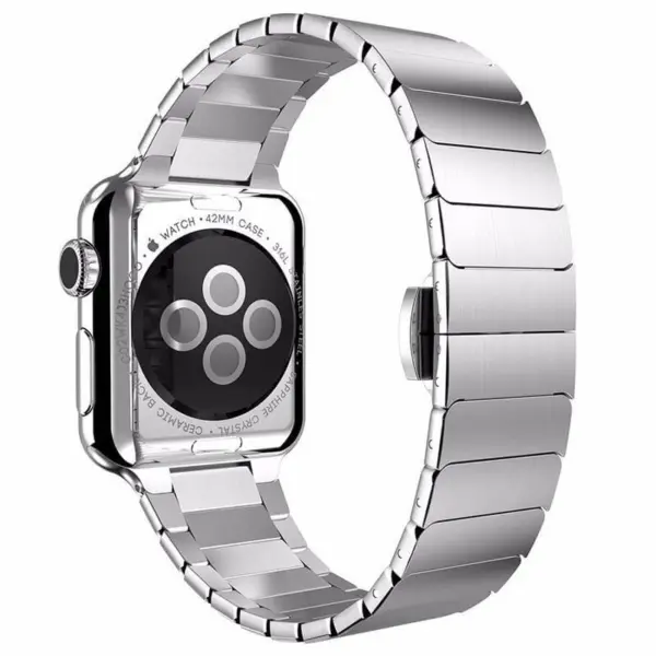 a.m20.ss Back Silver StrapsCo Stainless Steel Metal Link Bracelet Band Strap for Apple Watch 38mm 40mm 42mm 44mm