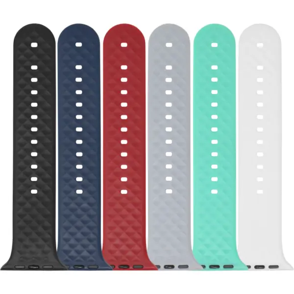 a.r17 All Color StrapsCo Silicone Rubber Waffle Grooved Band Strap for Apple Watch 38mm 40mm 42mm 44mm