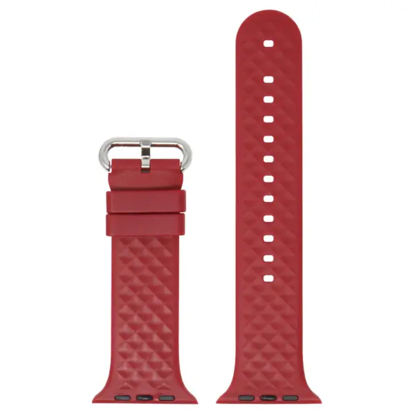 a.r17.6 Main Red StrapsCo Silicone Rubber Waffle Grooved Band Strap for Apple Watch 38mm 40mm 42mm 44mm