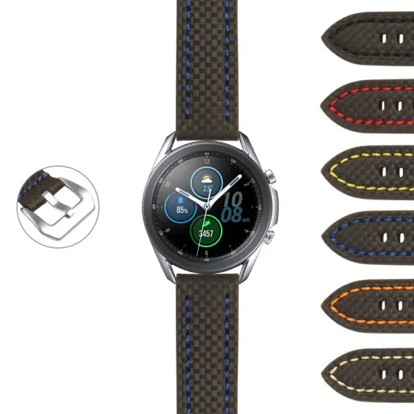 S.gx3.st25 StrapsCo Heavy Duty Carbon Fiber Strap For Samsung Galaxy Watch 3 45mm 41mm 22mm 20mm
