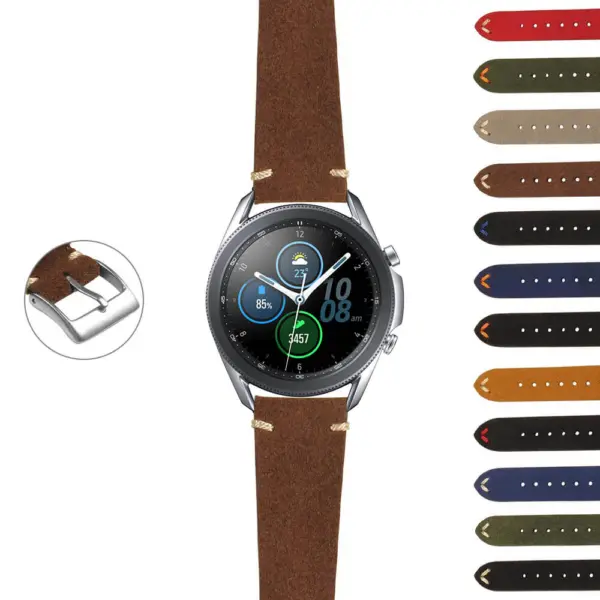 S.gx3.st28 StrapsCo Suede Strap Short Standard Long For Samsung Galaxy Watch 3 45mm 41mm 22mm 20mm