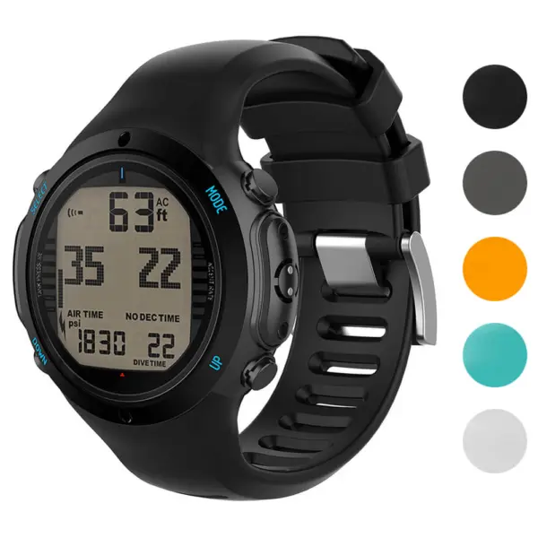 su.r27.1 Gallery Black StrapsCo Silicone Rubber Watch Band Strap for Suunto D6 DiveD6i Novo Zulu