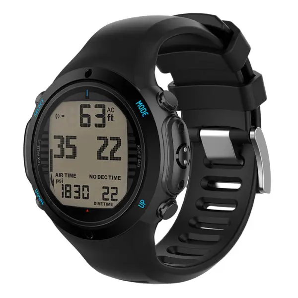 su.r27.1 Main Black StrapsCo Silicone Rubber Watch Band Strap for Suunto D6 DiveD6i Novo Zulu