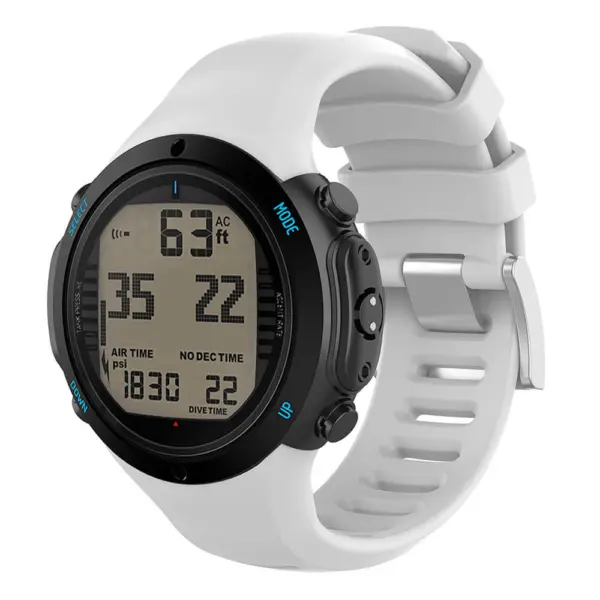 su.r27.22 Main White StrapsCo Silicone Rubber Watch Band Strap for Suunto D6 DiveD6i Novo Zulu