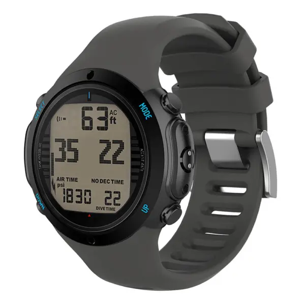 su.r27.7 Main Grey StrapsCo Silicone Rubber Watch Band Strap for Suunto D6 DiveD6i Novo Zulu