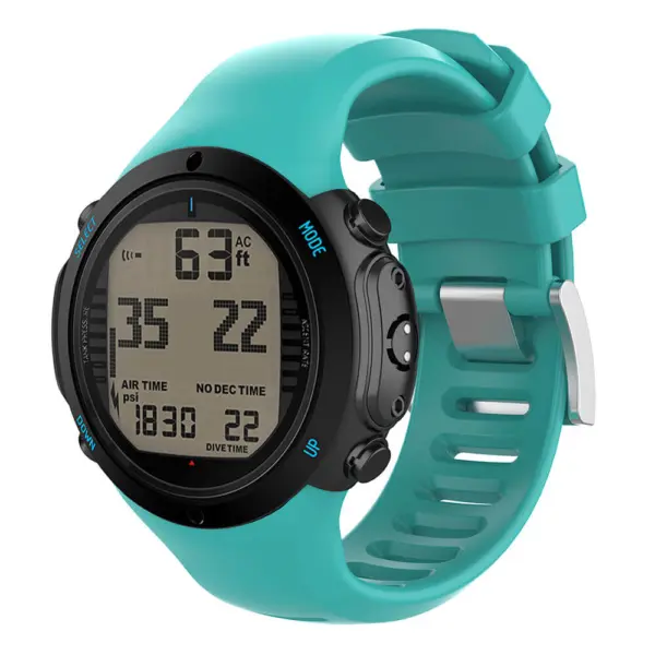 su.r27.11 Main Teal StrapsCo Silicone Rubber Watch Band Strap for Suunto D6 DiveD6i Novo Zulu