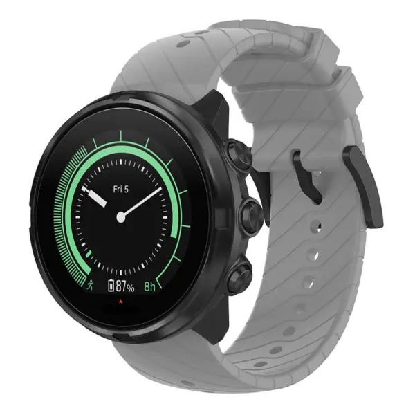su.r26.7 Main Grey StrapsCo Silicone Rubber Watch Band Strap for Suunto 9Spartan SportD5