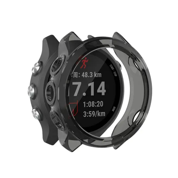 g.pc12 Alt Black StrapsCo Silicone Rubber Protective Case Cover for Garmin Forerunner 245