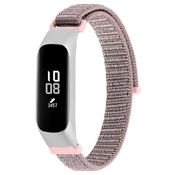 S.ny5.13 Main Pink StrapsCo Woven Nylon Watch Band Strap Compatible With Samsung Galaxy Fit E SM R375