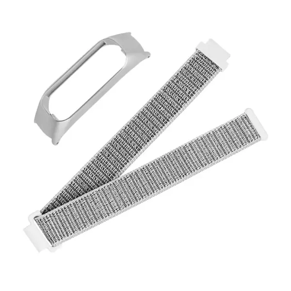 S.ny5.22 Angle White StrapsCo Woven Nylon Watch Band Strap Compatible With Samsung Galaxy Fit E SM R375