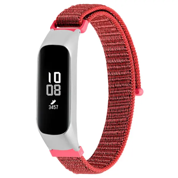 S.ny5.6 Main Red StrapsCo Woven Nylon Watch Band Strap Compatible With Samsung Galaxy Fit E SM R375