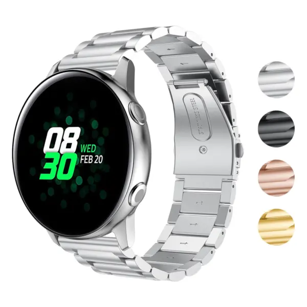 S.m13.ss Gallery Silver StrapsCo Stainless Steel Watch Band Strap For Samsung Galaxy Watch Active