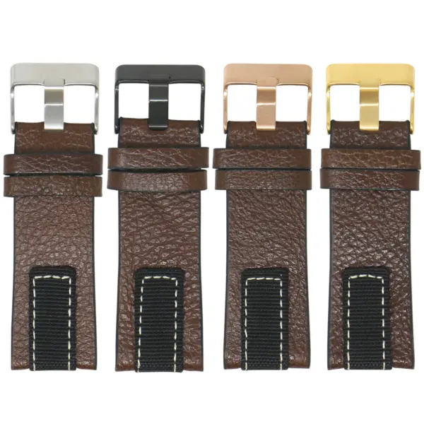 L.dz6 All Colors StrapsCo Pebbled Leather & Nylon Watch Band Strap For Diesel