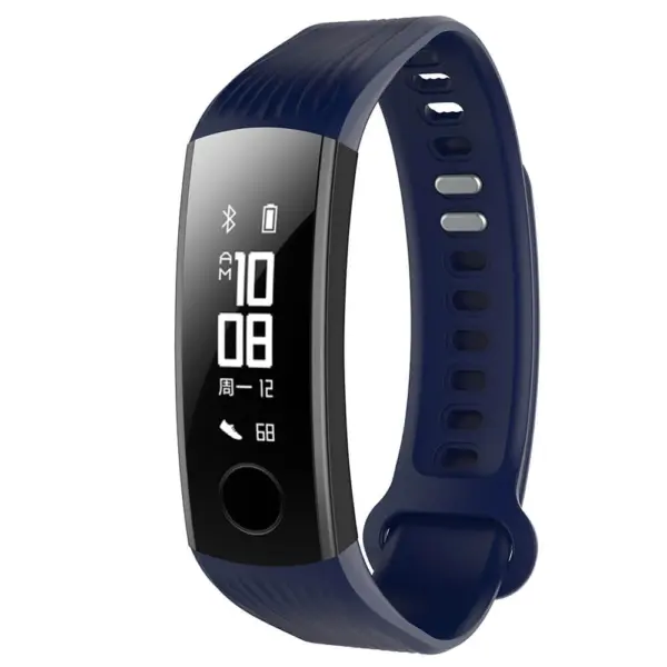 H.r4.5 Main Dark Blue StrapsCo Silicone Rubber Watch Band Strap Compatible With Huawei Honor Band 3