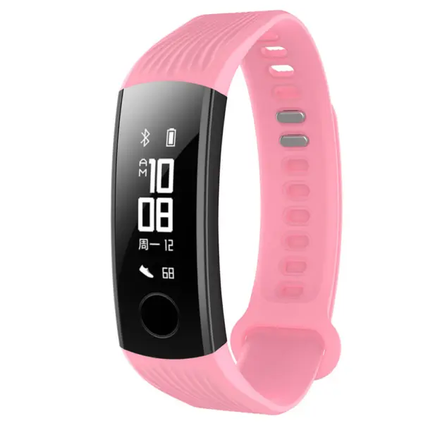 H.r4.13 Main Pink StrapsCo Silicone Rubber Watch Band Strap Compatible With Huawei Honor Band 3