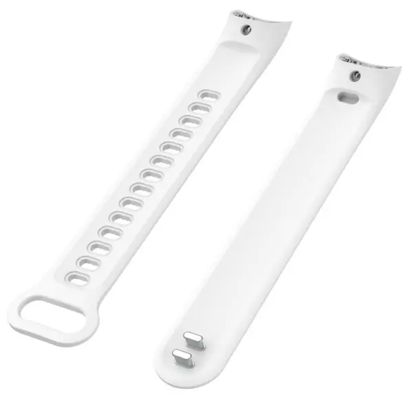 H.r4.22 Angle White StrapsCo Silicone Rubber Watch Band Strap Compatible With Huawei Honor Band 3