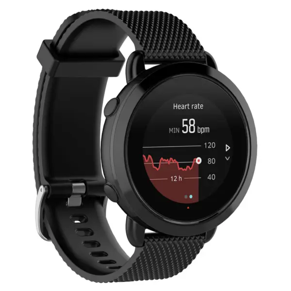 Su.r20 Main Black StrapsCo Silicone Rubber Watch Band Strap Compatible With Suunto 3 Fitness