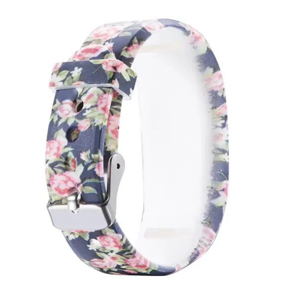 G.r39.f Back Peonies Blue StrapsCo Silicone Rubber Replacement Watch Band Strap For Garmin Vivofit JR