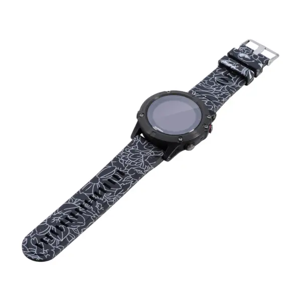 G.r31.h Alt Chrome Flowers StrapsCo QuickFit 22 Silicone Rubber Watch Band Strap For Garmin Fenix 5 & Forerunner 935 & Instinct
