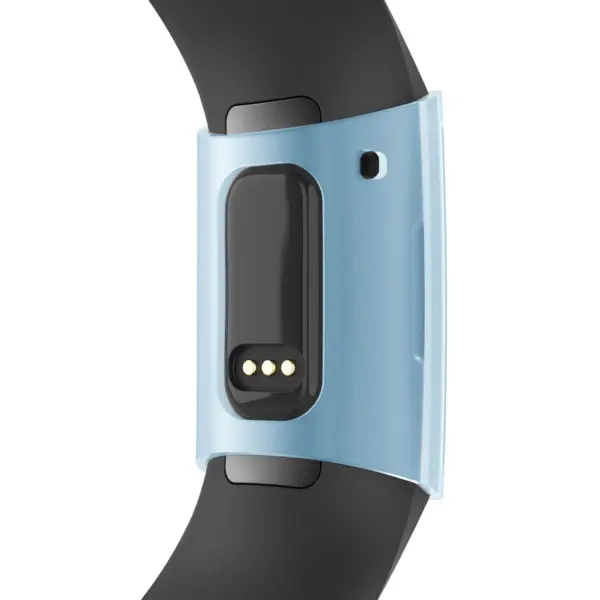 Fb.pc8.5 Back Blue StrapsCo Silicone Rubber Protective Case For Fitbit Charge 3