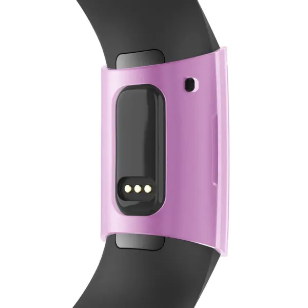 Fb.pc8.18 Back Purple StrapsCo Silicone Rubber Protective Case For Fitbit Charge 3