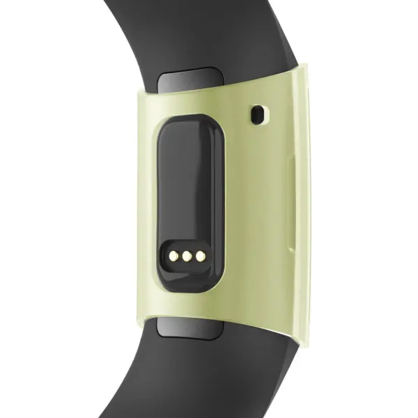 Fb.pc8.10 Back Yellow StrapsCo Silicone Rubber Protective Case For Fitbit Charge 3