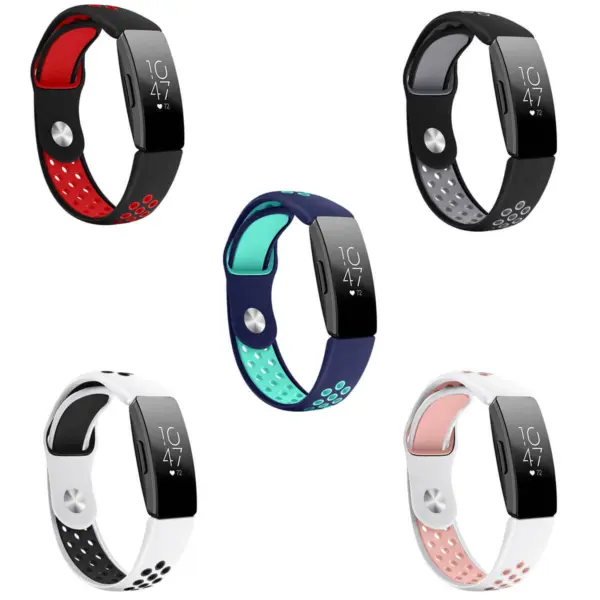 Fb.r45 All Colors StrapsCo Perforated Silicone Rubber Watch Band Strap For Fitbit Inspire & Inspire HR
