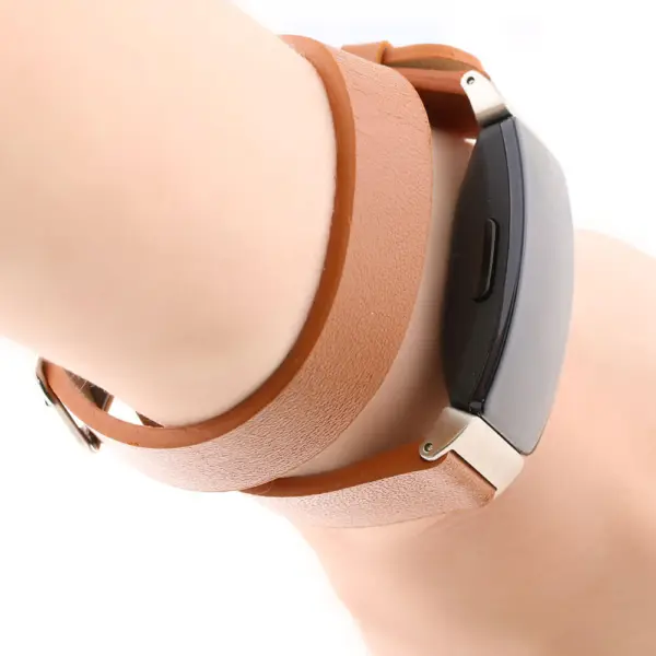 Fb.l31 Wrist StrapsCo Double Wrap Around Leather Watch Band Strap For Fitbit Inspire & Inspire HR