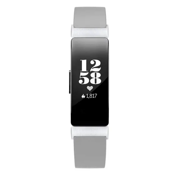 Fb.l31.7 Up Grey StrapsCo Double Wrap Around Leather Watch Band Strap For Fitbit Inspire & Inspire HR