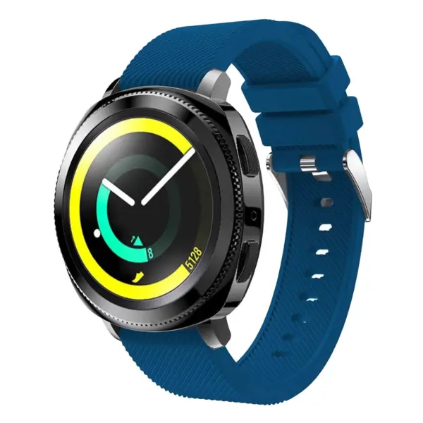 S.r7.5a Front Sports Silicone Strap Fits Samsung Gear Sport In Dark Blue