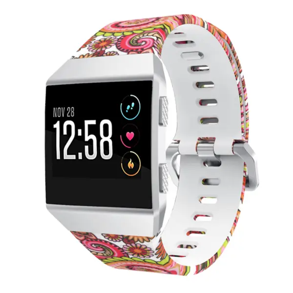 Fb.r29.k Front Paisley Pattern Rubber Strap Fits Fitbit Ionic